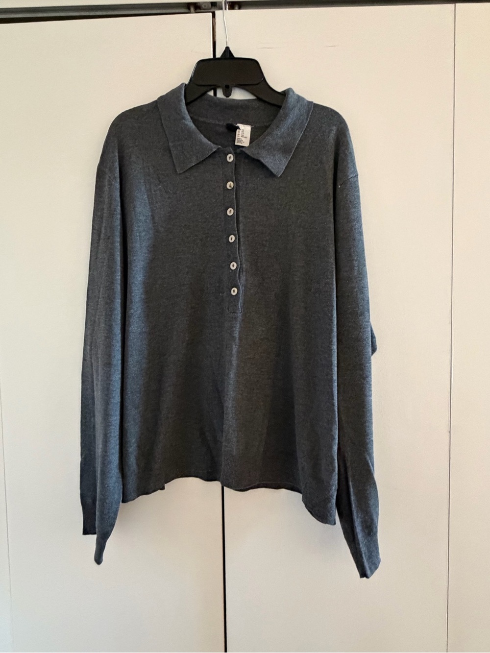 H&M Knit Polo Sweater - Charcoal
